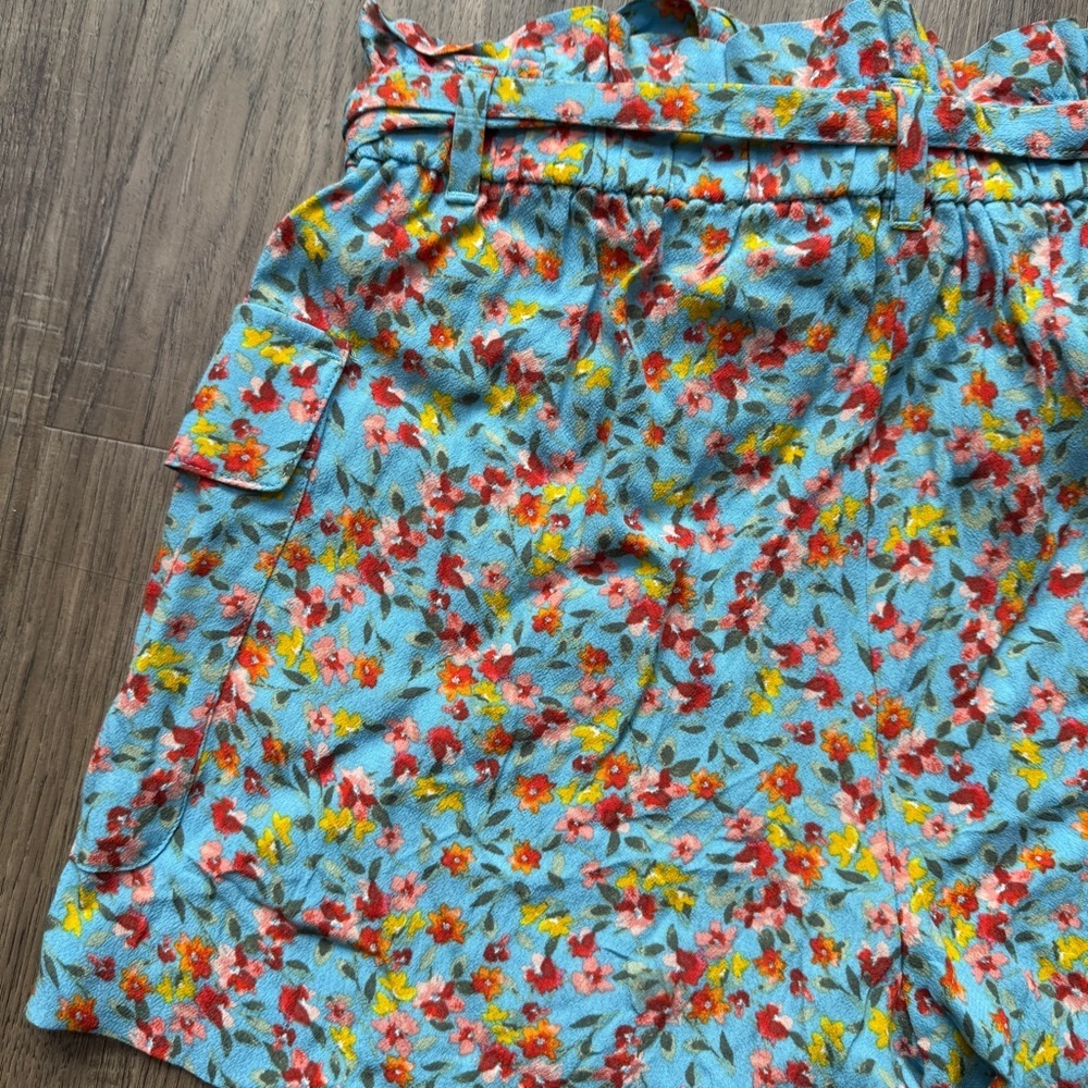 LOFT High Waist Floral Women's Shorts - Blue and Red - Size Extra Small XS - Picture 11 of 12